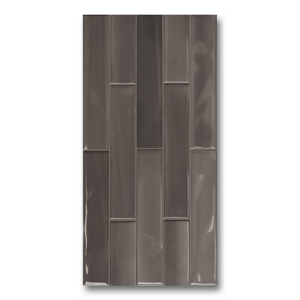 3x12 Shadebrick Dark Glossy Solid Look Porcelain Tile 3x12 Shadebrick Dark Glossy Solid Look Porcelain Tile - American Tile Depot