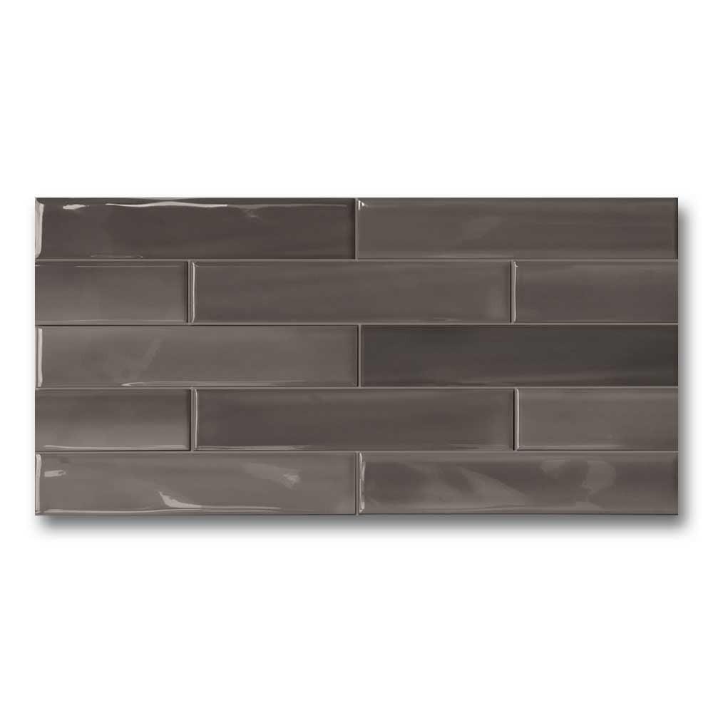 3x12 Shadebrick Dark Glossy Solid Look Porcelain Tile 3x12 Shadebrick Dark Glossy Solid Look Porcelain Tile - American Tile Depot