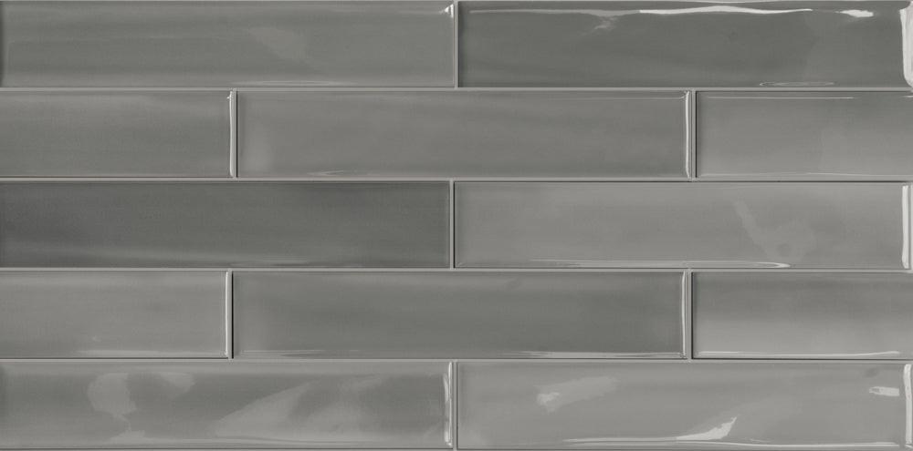3x12 Shadebrick Gray Glossy Solid Look Porcelain Tile 3x12 Shadebrick Gray Glossy Solid Look Porcelain Tile - American Tile Depot