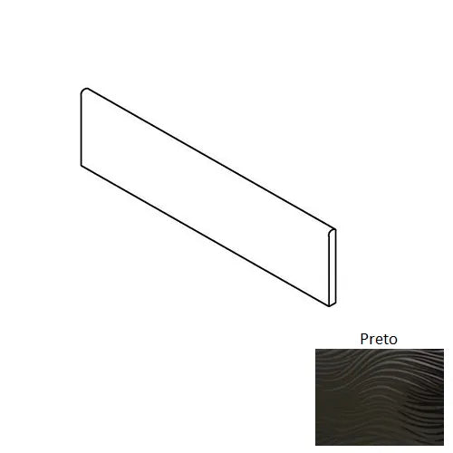 3x12 Surf Preto Textured Contemporary Look Ceramic Bullnose Tile 3x12 Surf Preto Textured Contemporary Look Ceramic Bullnose Tile - American Tile Depot