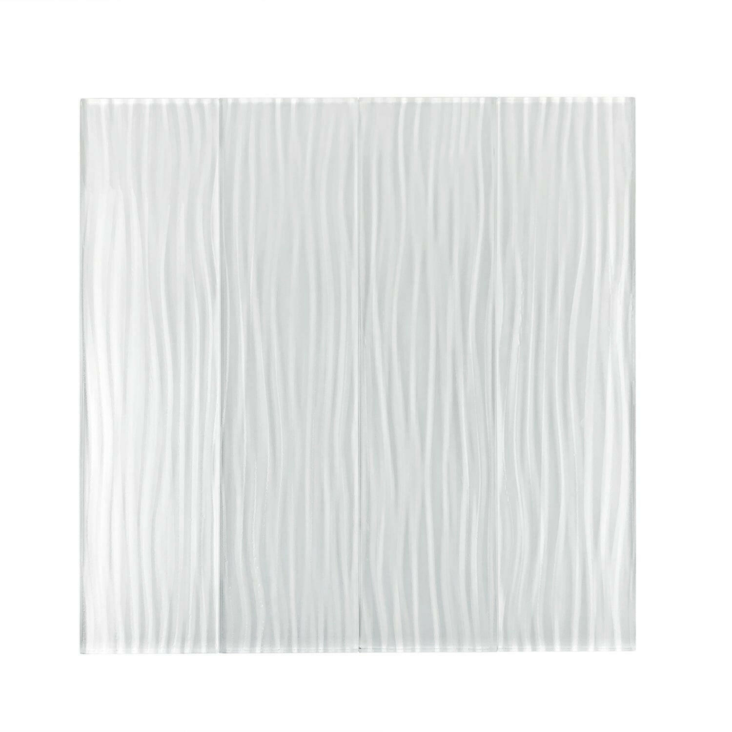 3x12 White Pacific Waves Glass Subway Tile 3x12 White Pacific Waves Glass Subway Tile - American Tile Depot