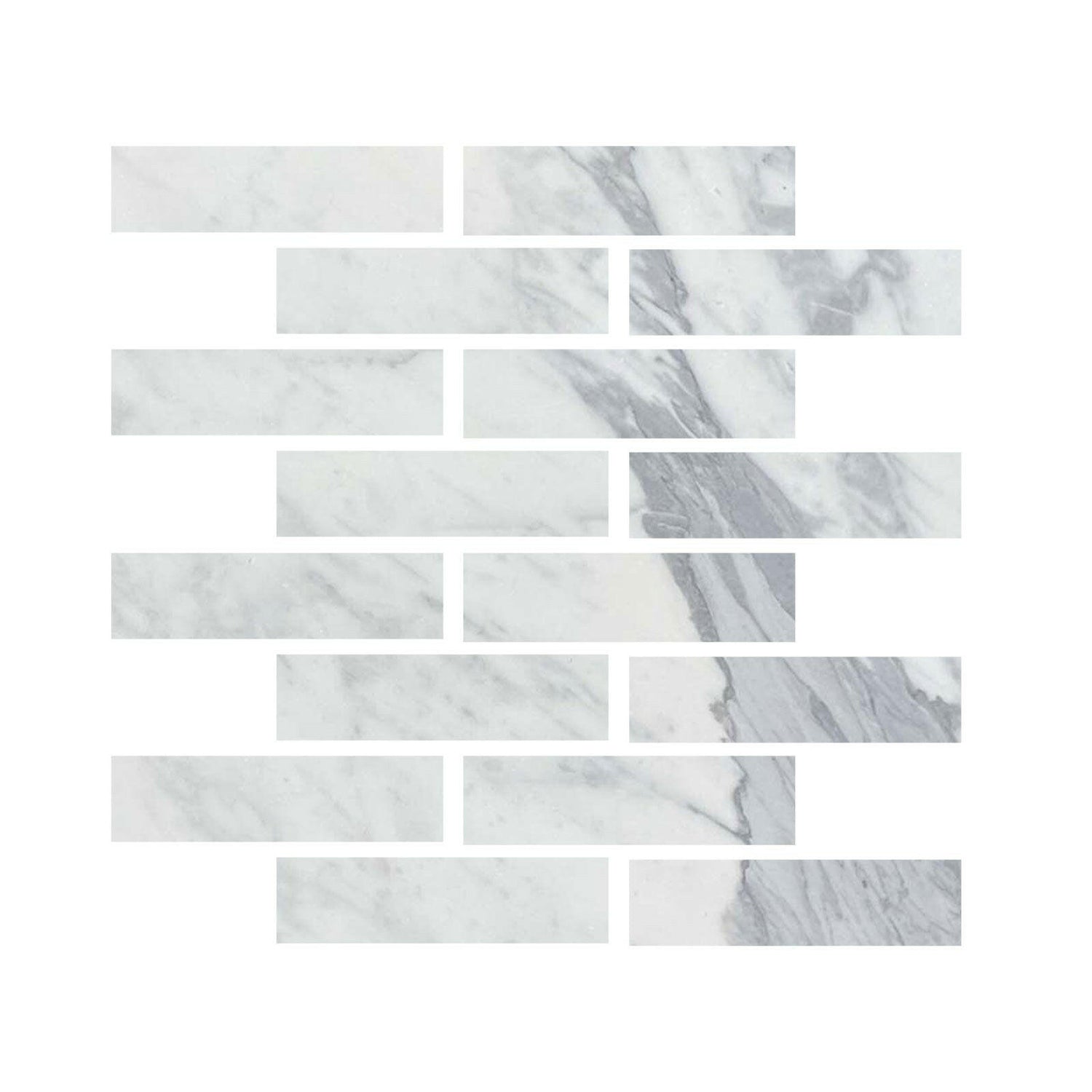 3x12 Italian Statuary White Marble Polished Tile-American Tile Depot