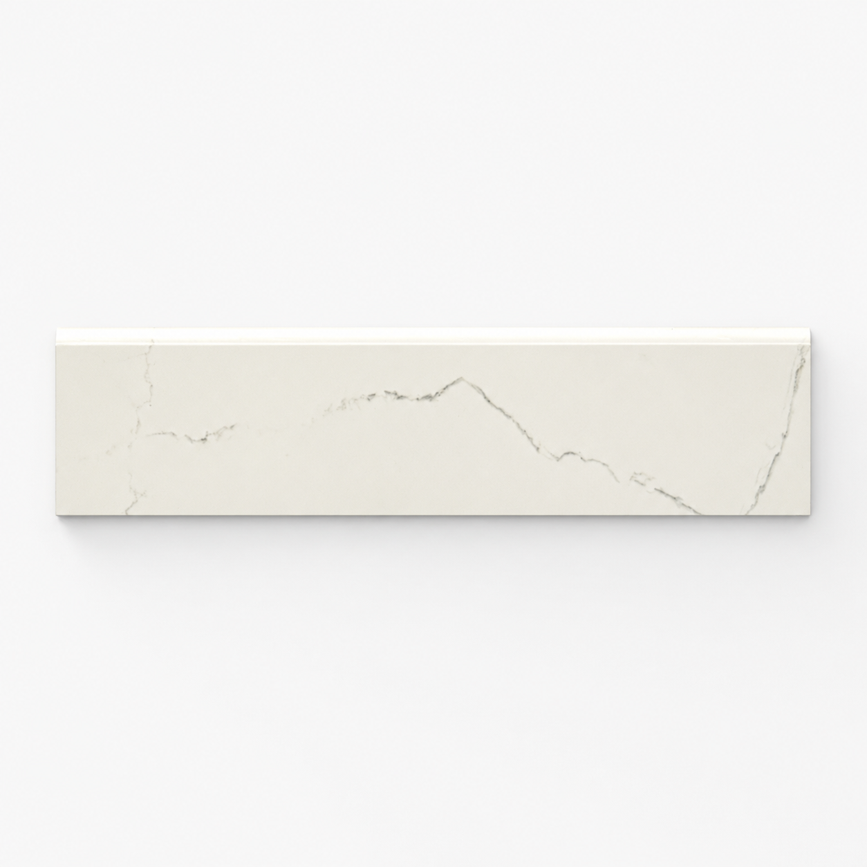 3x12 Bianco River Polished Marble Look Porcelain Bullnose Tile - American Tile Depot