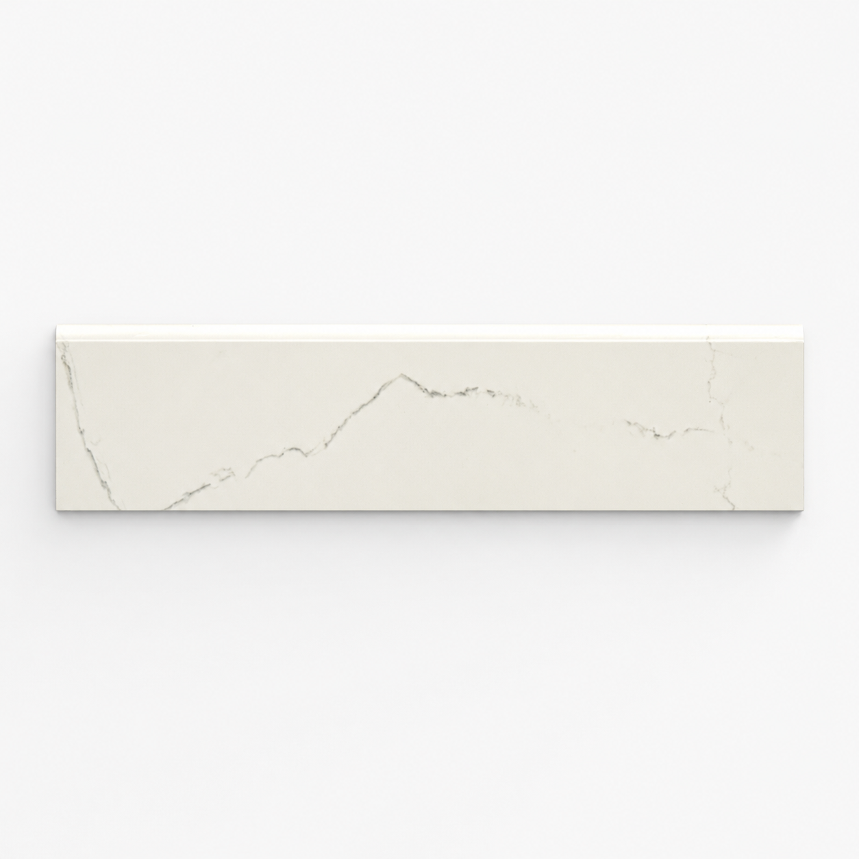 3x12 Bianco River Polished Marble Look Porcelain Bullnose Tile - American Tile Depot