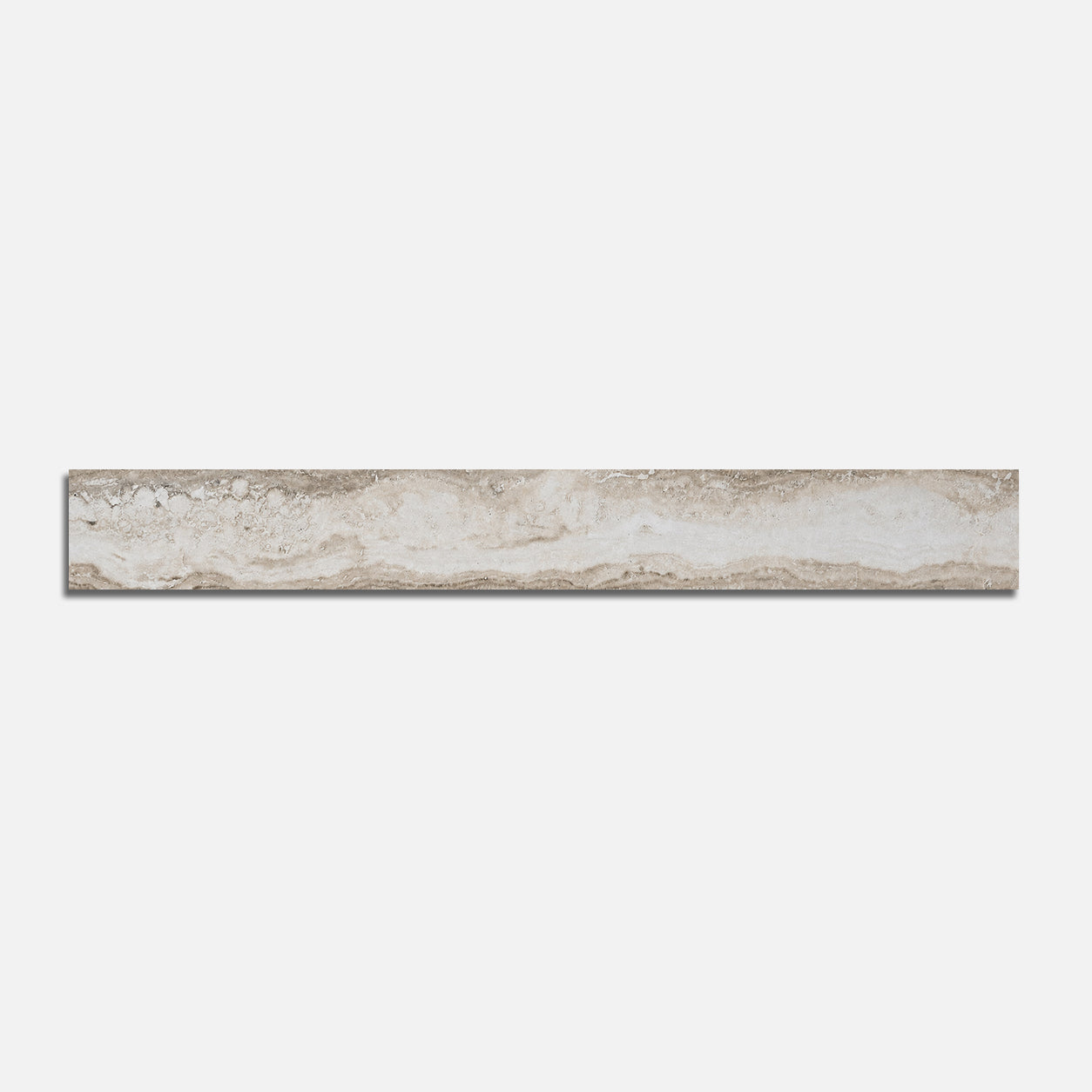 3x24 Travertine Beige Polished Porcelain Bullnose Tile - American Tile Depot