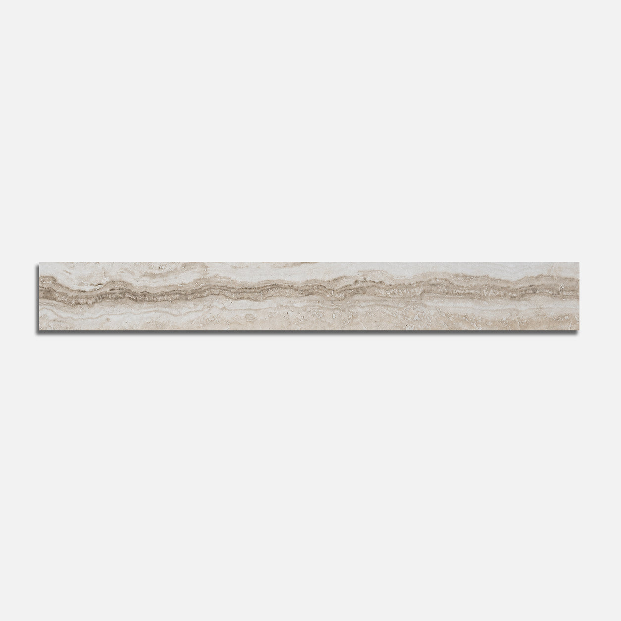 3x24 Travertine Beige Polished Porcelain Bullnose Tile - American Tile Depot