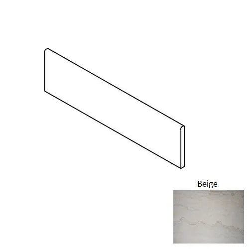 3x24 Travertine Beige Polished Porcelain Bullnose Tile 3x24 Travertine Beige Polished Porcelain Bullnose Tile - American Tile Depot