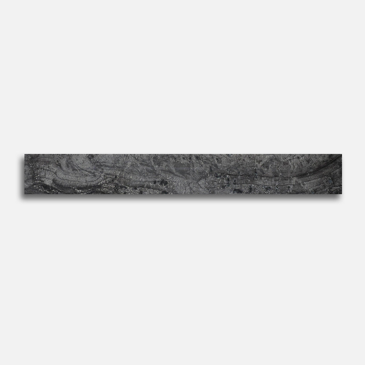 3x24 Travertine Black Polished Porcelain Bullnose Tile - American Tile Depot