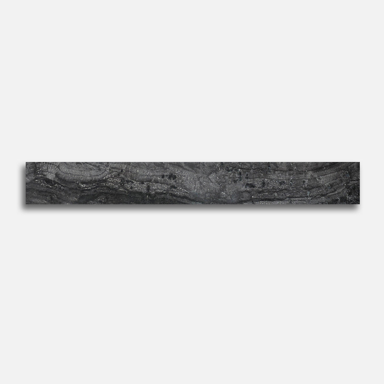 3x24 Travertine Black Polished Porcelain Bullnose Tile - American Tile Depot
