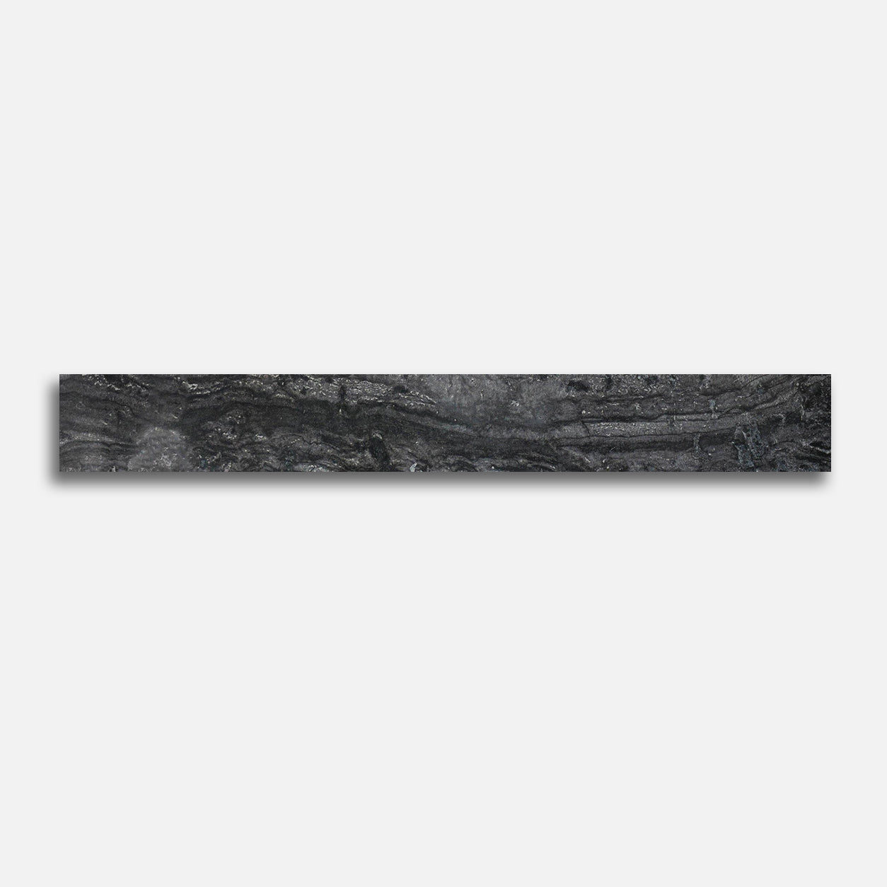 3x24 Travertine Black Polished Porcelain Bullnose Tile - American Tile Depot