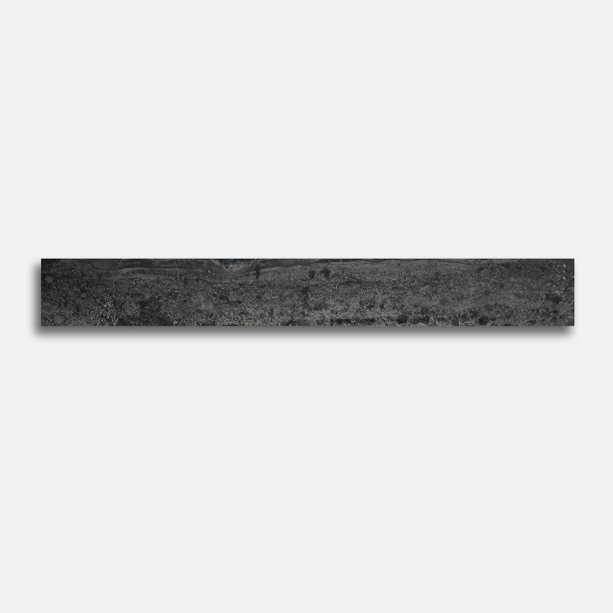 3x24 Travertine Black Polished Porcelain Bullnose Tile - American Tile Depot