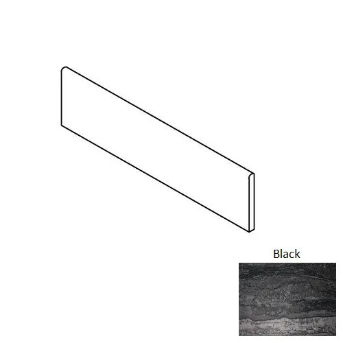 3x24 Travertine Black Polished Porcelain Bullnose Tile 3x24 Travertine Black Polished Porcelain Bullnose Tile - American Tile Depot