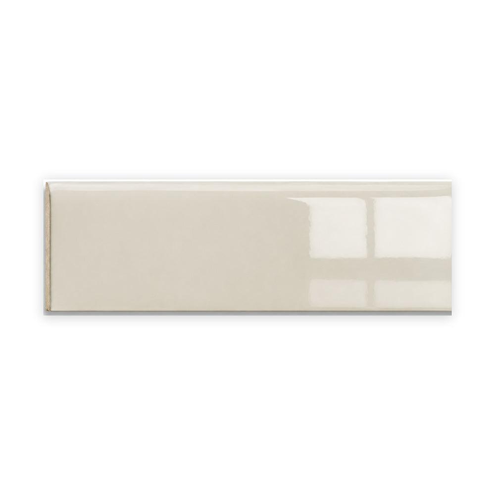 2x6 Palette Biscuit Glossy Solid Color Ceramic Bullnose Tile - American Tile Depot