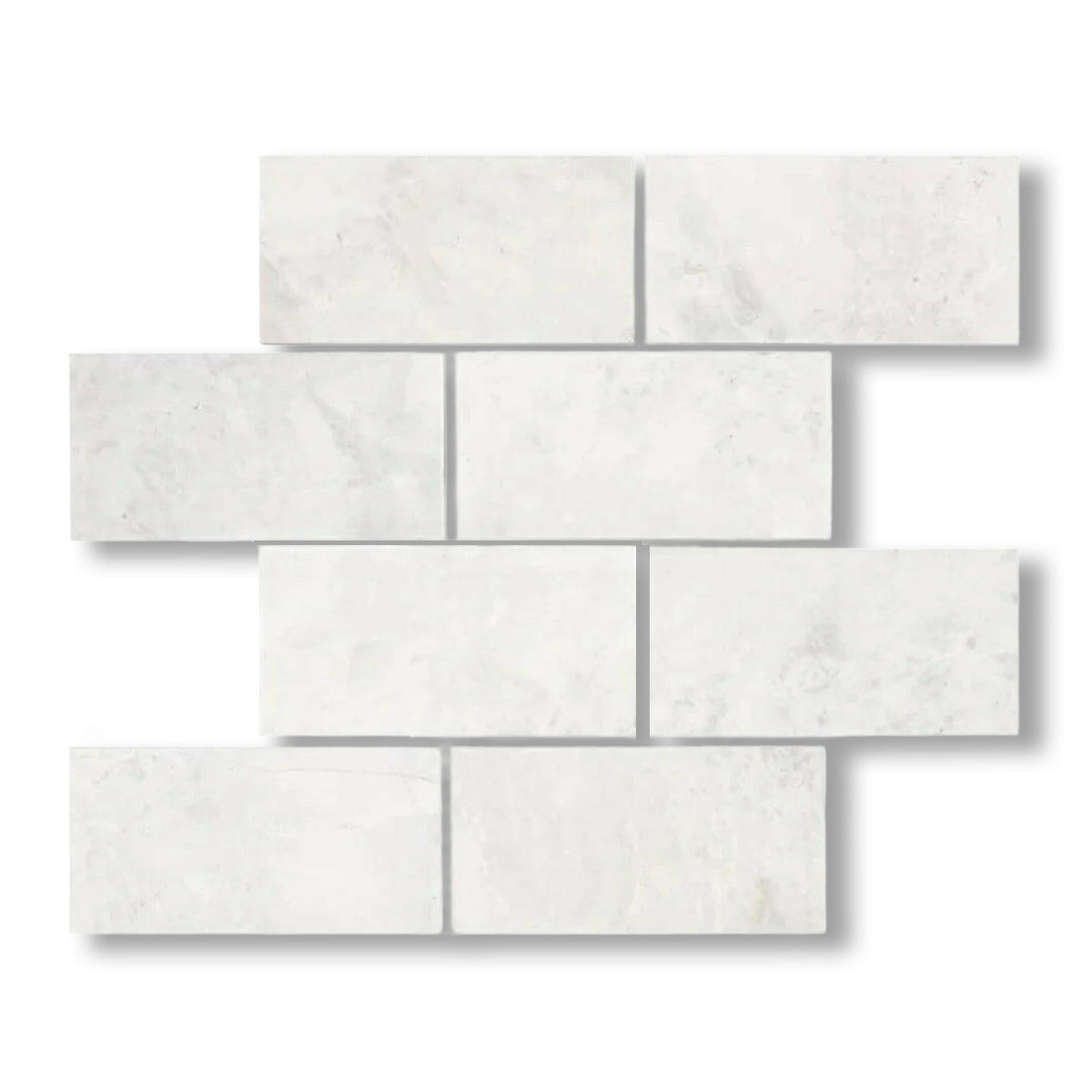 3x6 Bianco Congelato Dolomite Leathered Tile