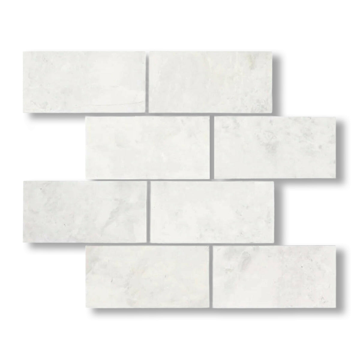 3x6 Bianco Congelato Dolomite Leathered Tile - American Tile Depot
