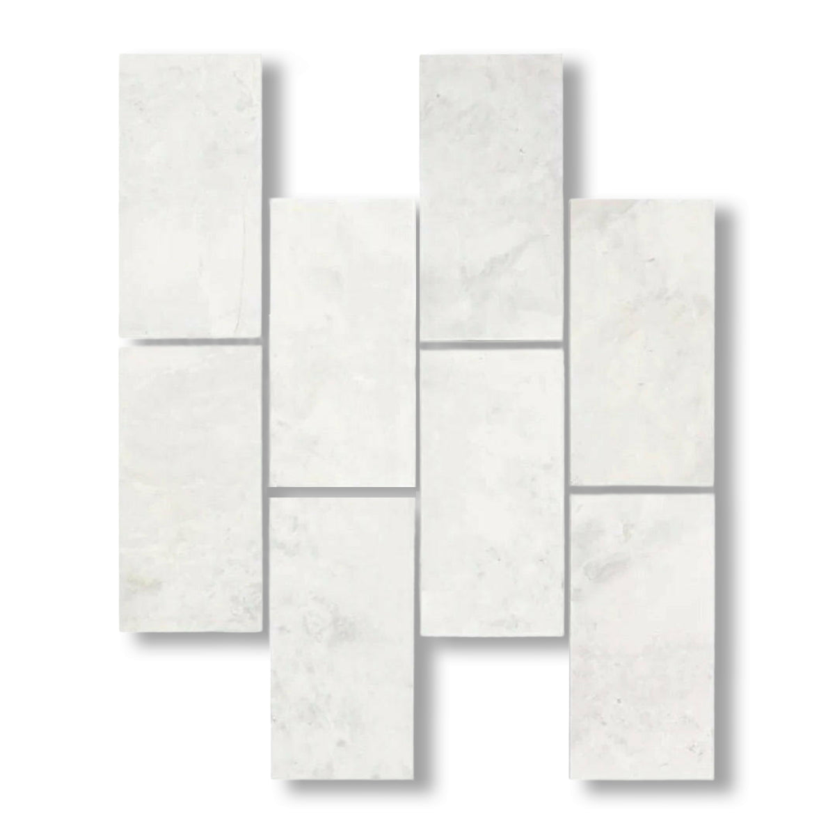 3x6 Bianco Congelato Dolomite Leathered Tile