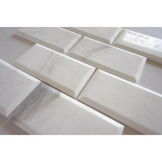 3x6 Bianco Dolomite Polished & Beveled Tile 3x6 Bianco Dolomite Polished & Beveled Tile - American Tile Depot