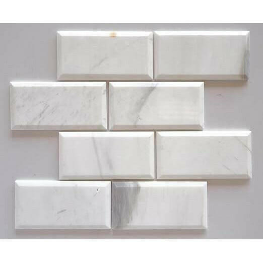 3x6 Bianco Dolomite Polished & Beveled Tile 3x6 Bianco Dolomite Polished & Beveled Tile - American Tile Depot