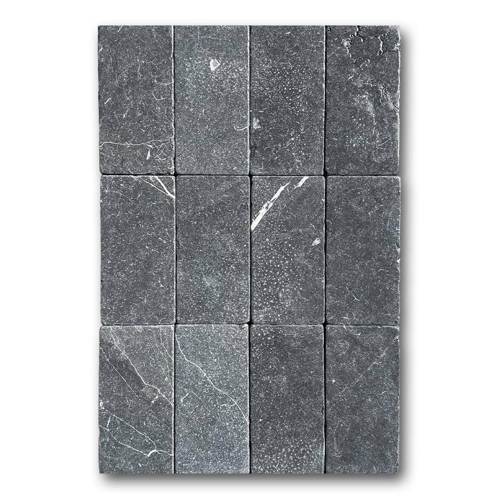 3x6 Black Marquina Marble Tumbled Tile 3x6 Black Marquina Marble Tumbled Tile - American Tile Depot