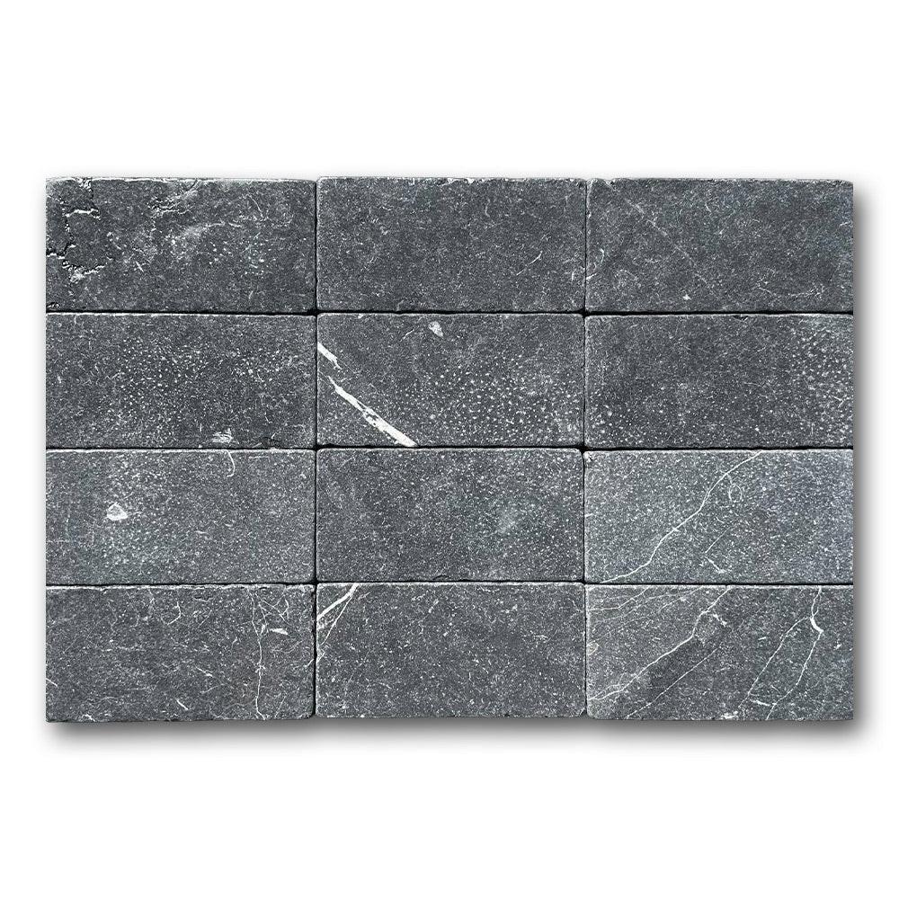 3x6 Black Marquina Marble Tumbled Tile 3x6 Black Marquina Marble Tumbled Tile - American Tile Depot
