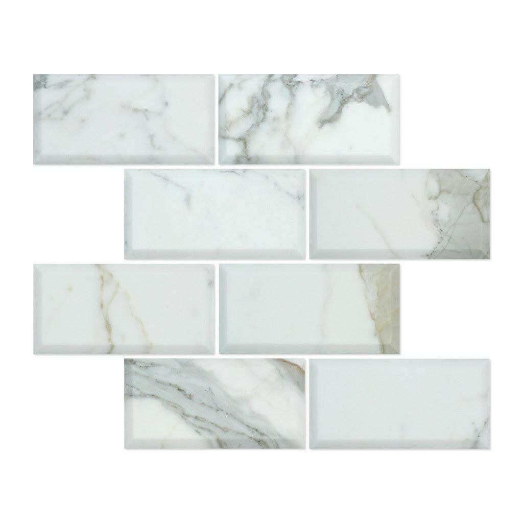 3x6 Calacatta Gold Marble Honed & Beveled Tile 3x6 Calacatta Gold Marble Honed & Beveled Tile - American Tile Depot