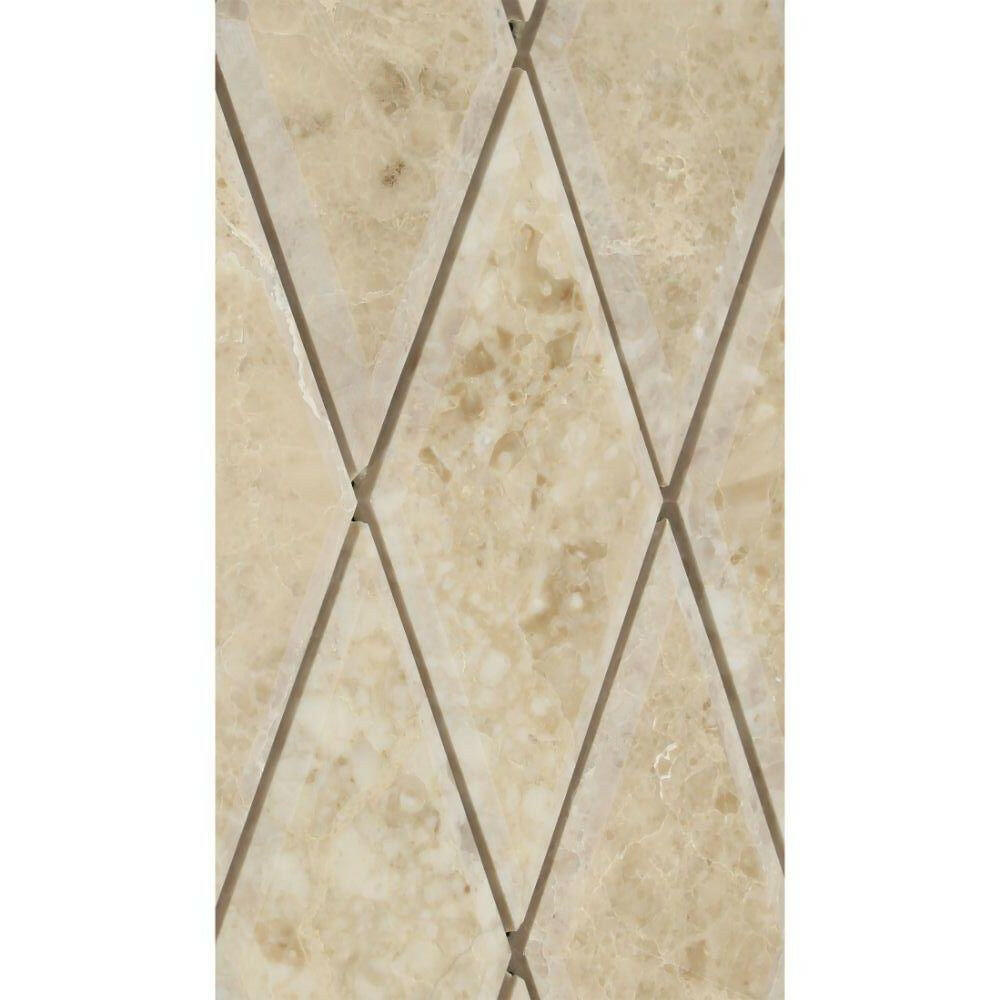 3x6 Cappuccino Marble Polished Diamond - Beveled Mosaic Tile 3x6 Cappuccino Marble Polished Diamond - Beveled Mosaic Tile - American Tile Depot