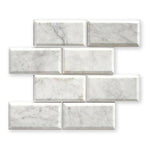 3x6 Carrara White Marble Honed & Beveled Tile - American Tile Depot