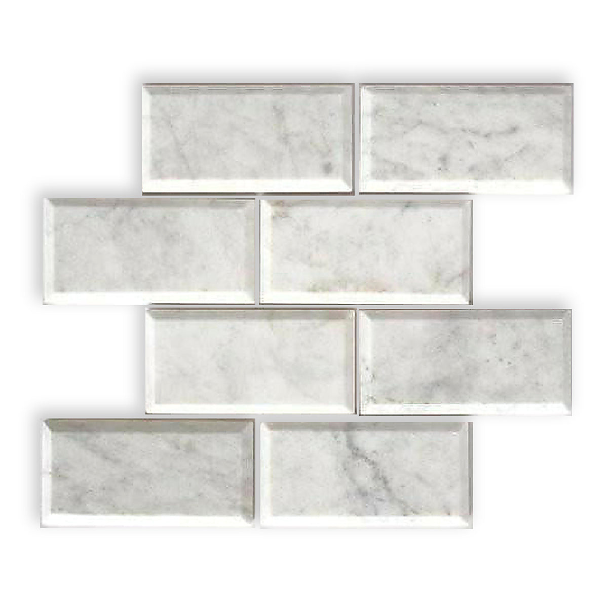 3x6 Carrara White Marble Honed & Beveled Tile - American Tile Depot
