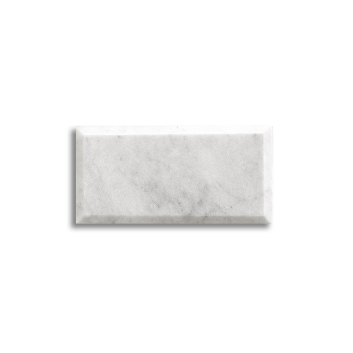 3x6 Carrara White Marble Polished & Beveled Tile