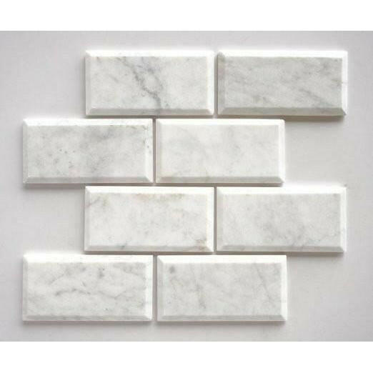 3x6 Carrara White Marble Polished & Beveled Tile 3x6 Carrara White Marble Polished & Beveled Tile - American Tile Depot