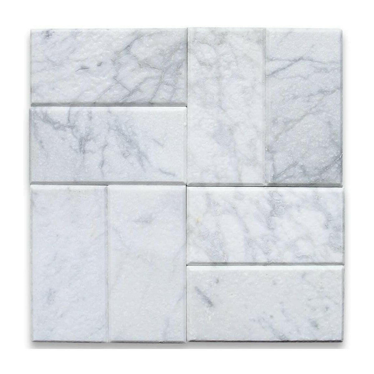 3x6 Carrara White Marble Tumbled Tile - American Tile Depot