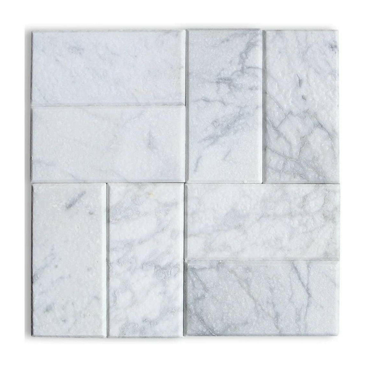 3x6 Carrara White Marble Tumbled Tile - American Tile Depot