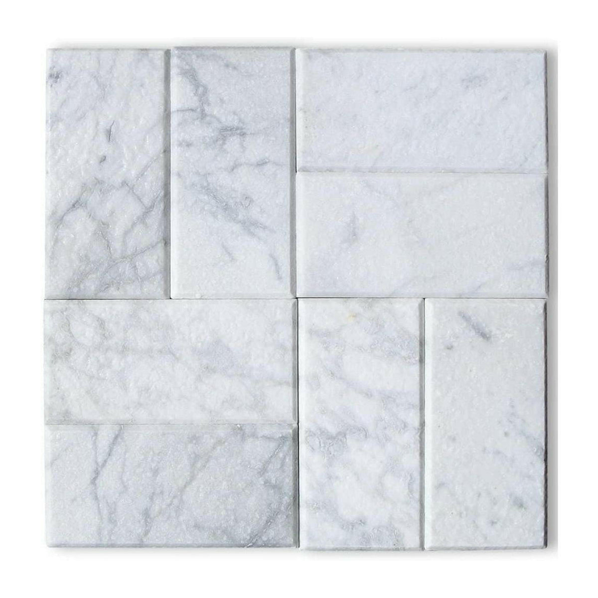 3x6 Carrara White Marble Tumbled Tile - American Tile Depot
