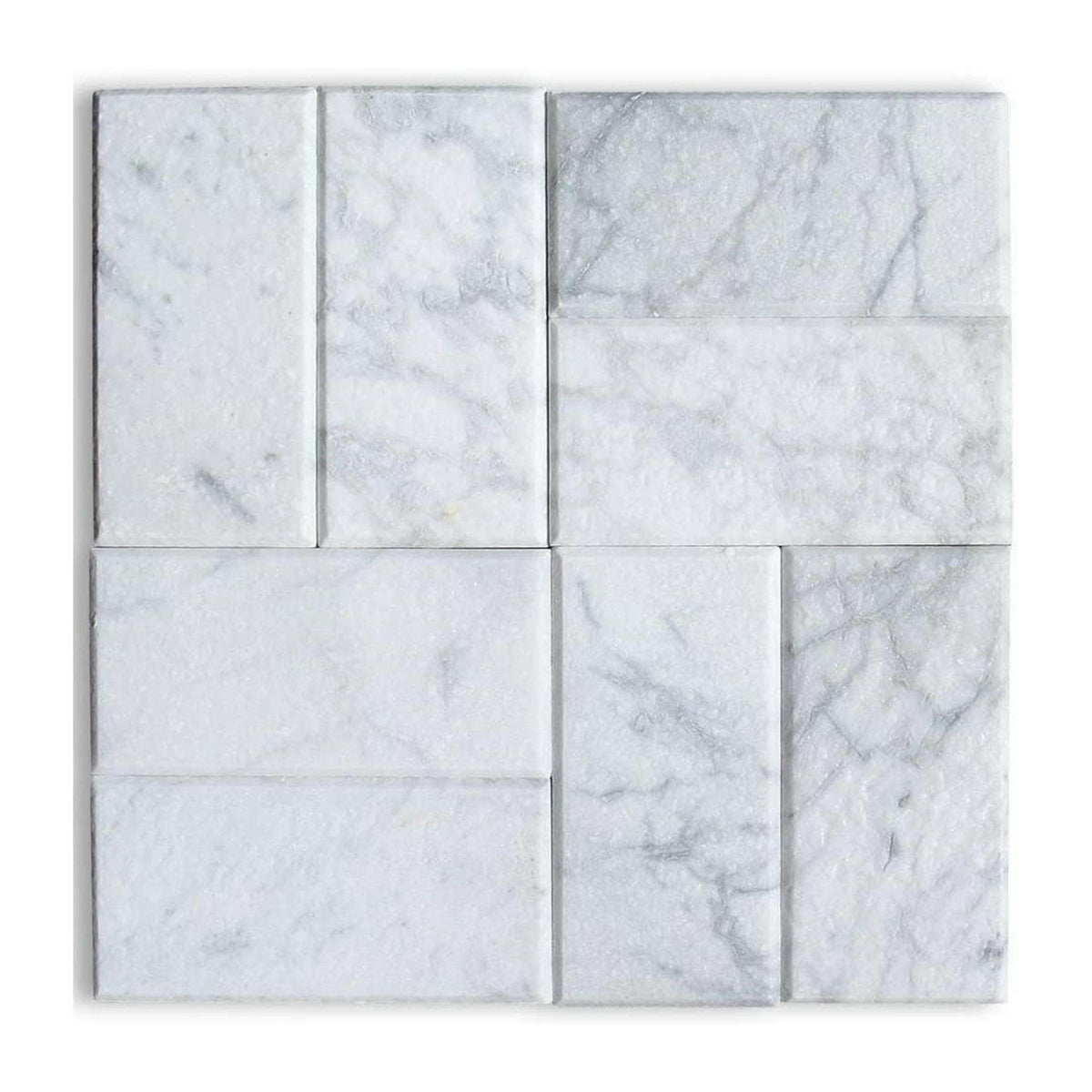 3x6 Carrara White Marble Tumbled Tile - American Tile Depot