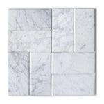 3x6 Carrara White Marble Tumbled Tile - American Tile Depot