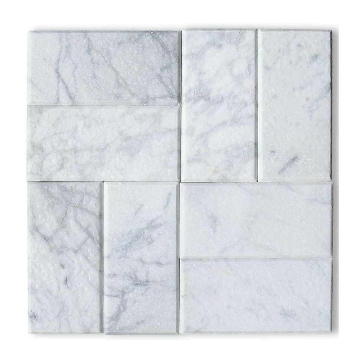 3x6 Carrara White Marble Tumbled Tile - American Tile Depot