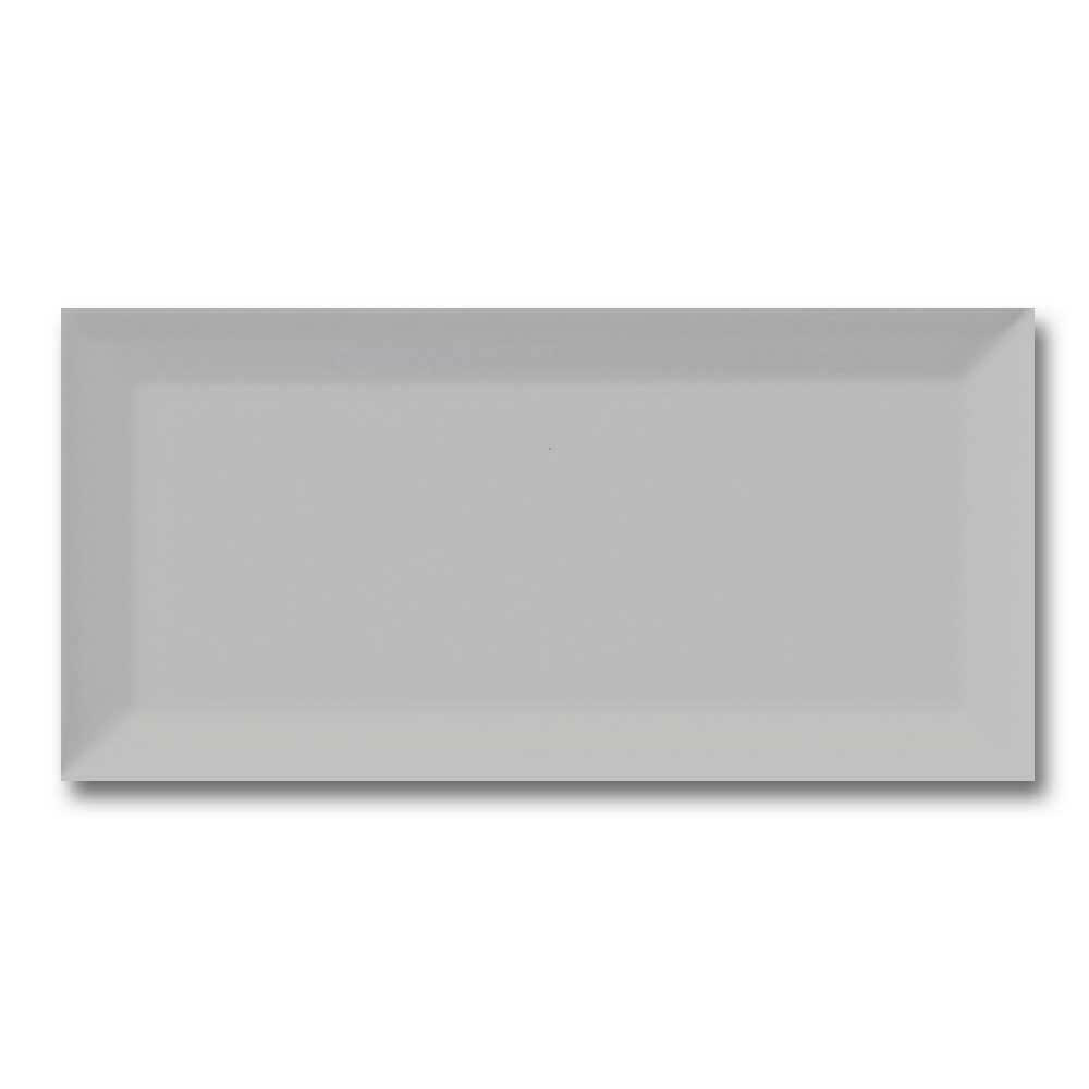 3x6 Classic Bevel Gray Solid Look Glossy Ceramic Wall Tile
