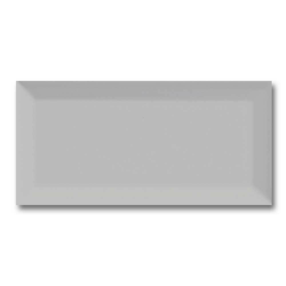 3x6 Classic Bevel Gray Solid Look Glossy Ceramic Wall Tile