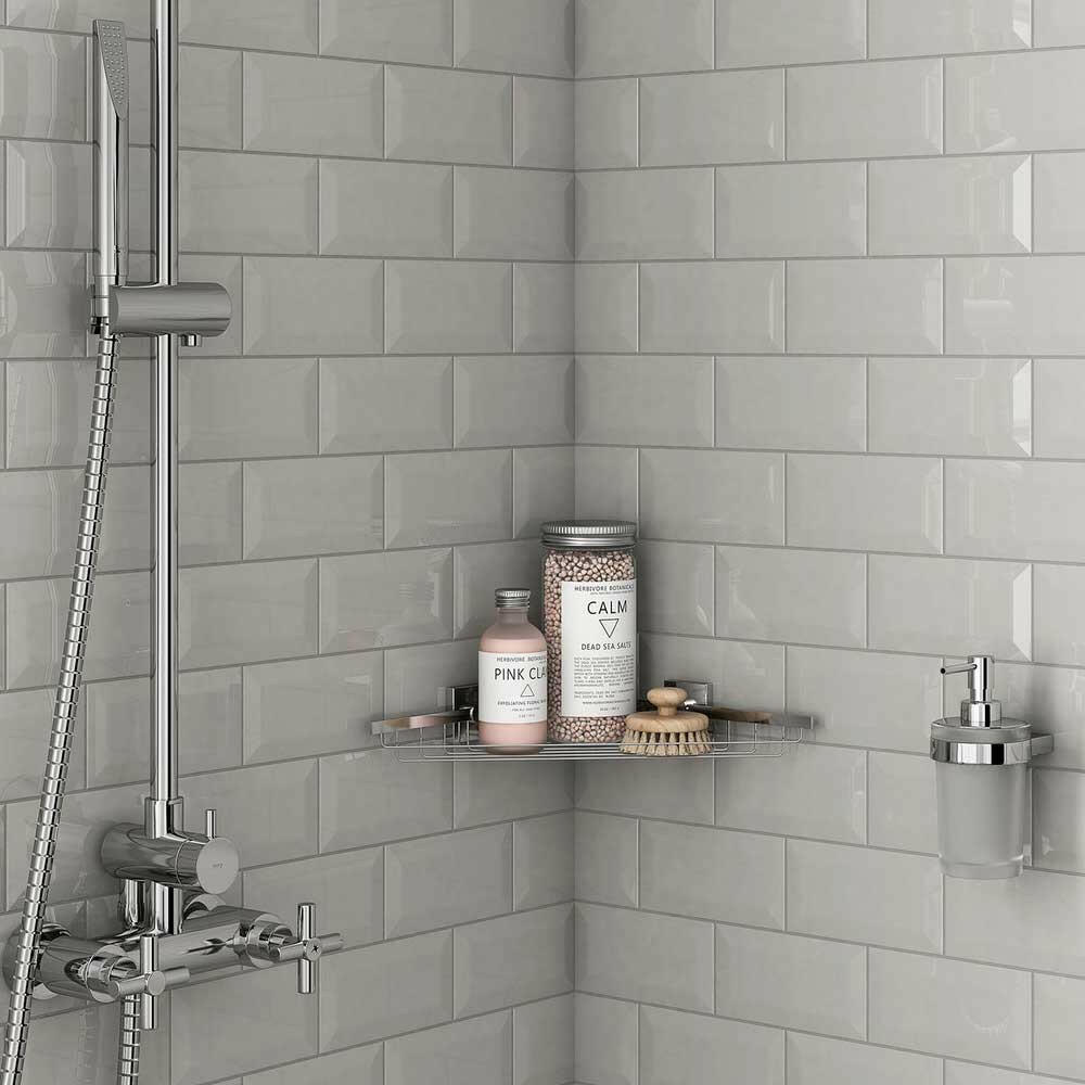 3x6 Strata Tender Gray Beveled Solid Color Glossy Ceramic Wall Tile 3x6 Strata Tender Gray Beveled Solid Color Glossy Ceramic Wall Tile - American Tile Depot