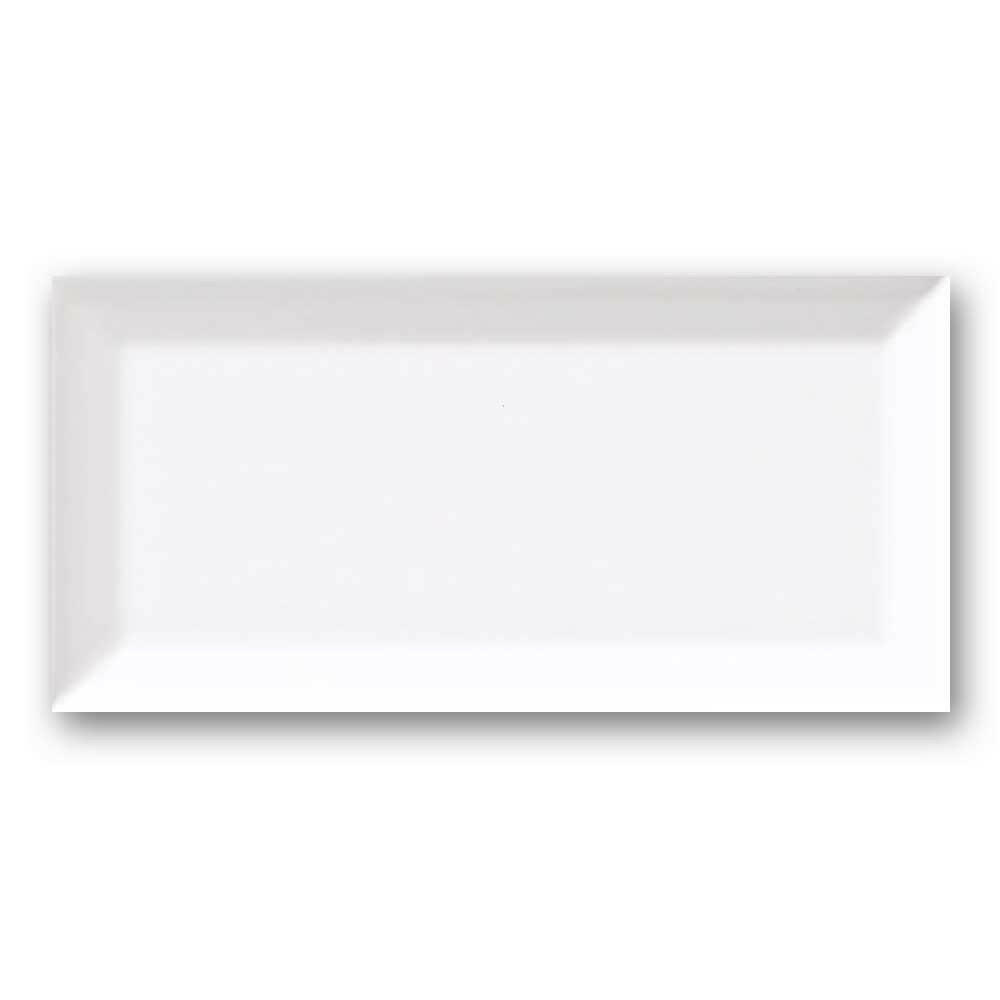 3x6 Classic Bevel White Ice Solid Look Glossy Ceramic Wall Tile