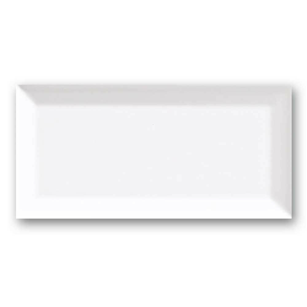 3x6 Classic Bevel White Ice Solid Look Glossy Ceramic Wall Tile