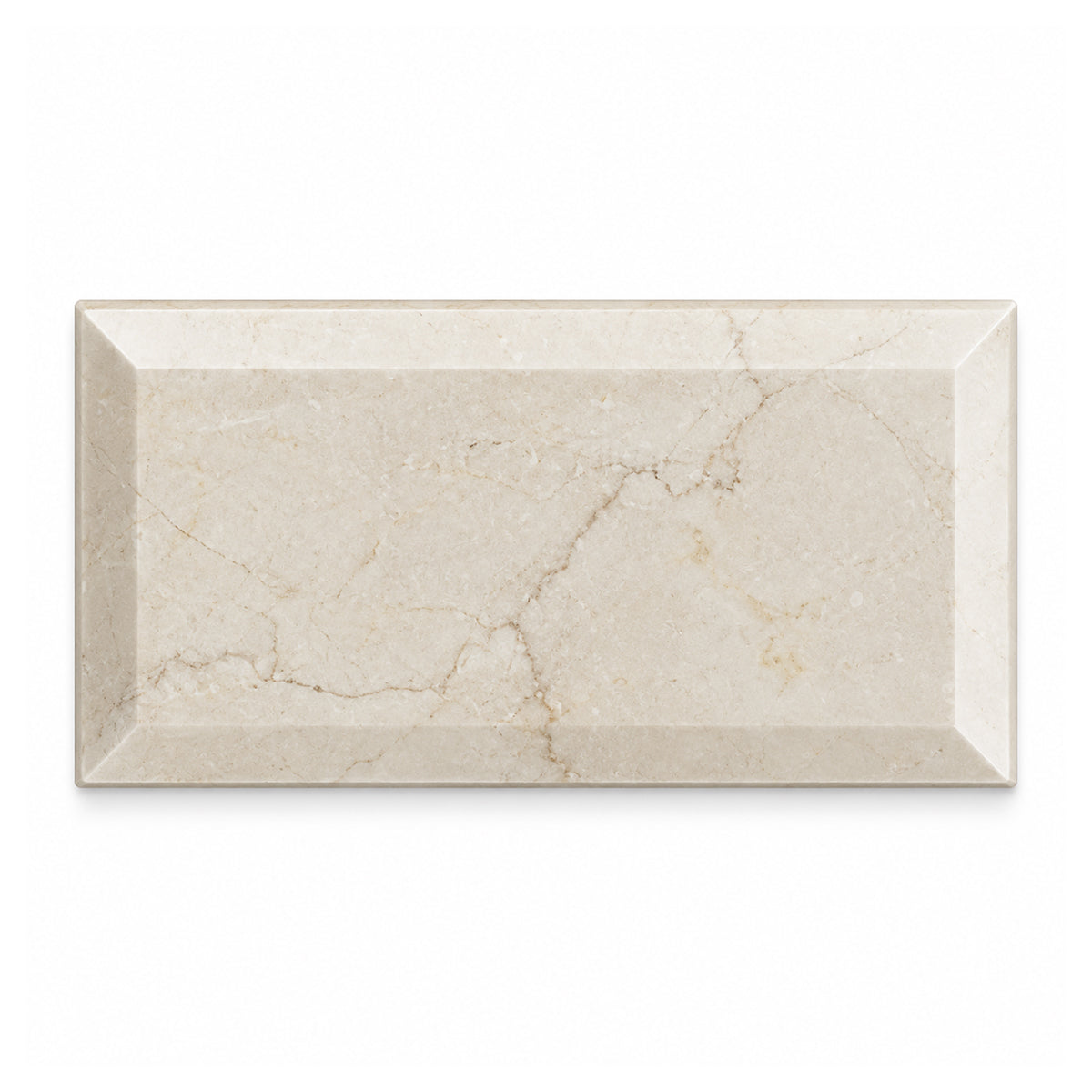 3x6 Crema Marfil Marble Polished & Beveled Tile - American Tile Depot