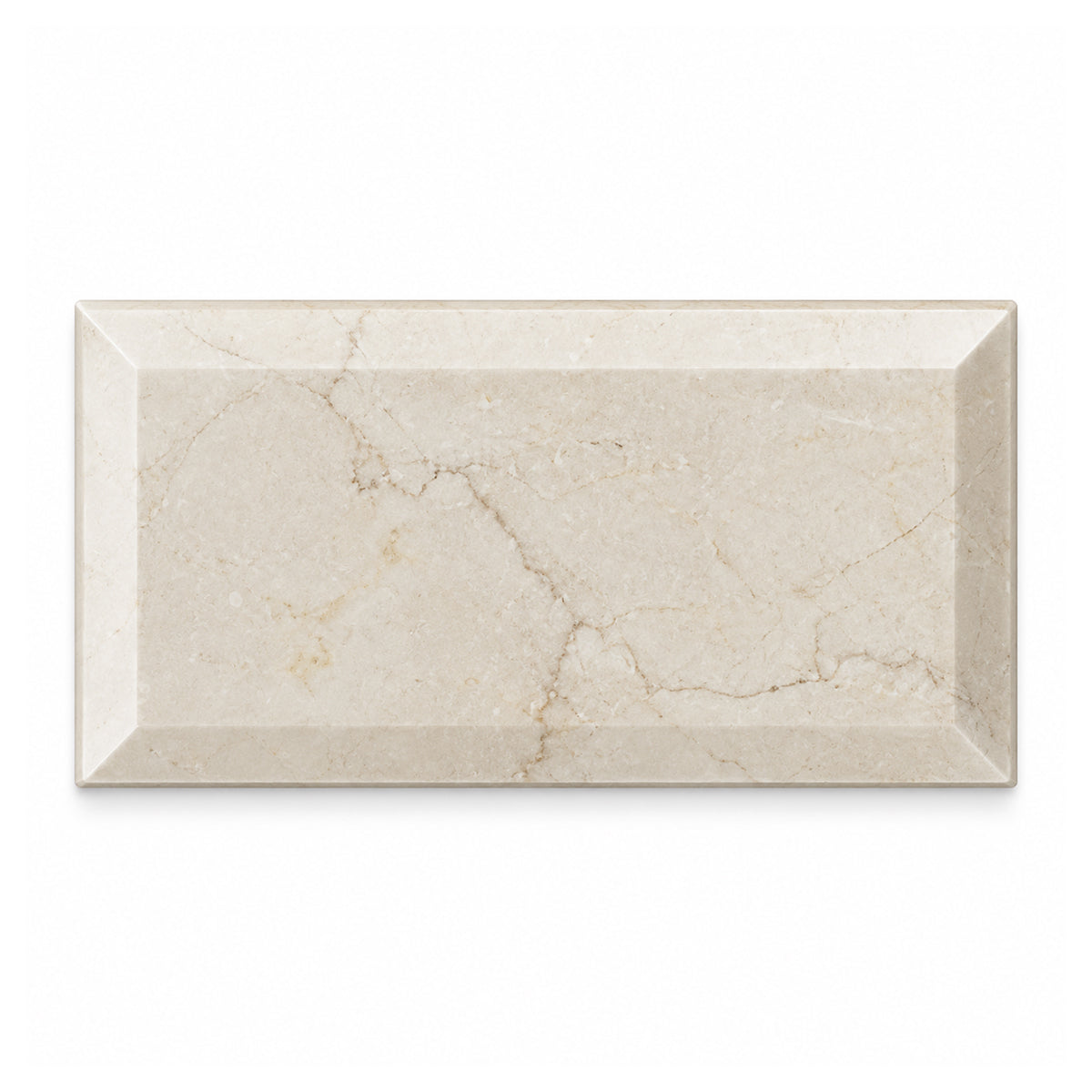 3x6 Crema Marfil Marble Polished & Beveled Tile - American Tile Depot