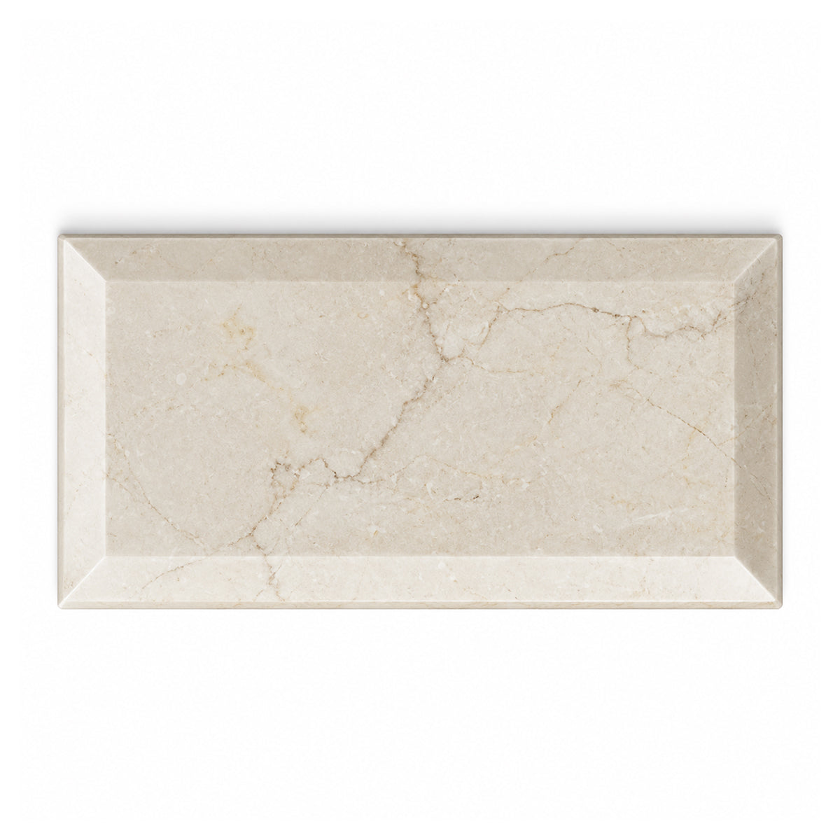 3x6 Crema Marfil Marble Polished & Beveled Tile - American Tile Depot