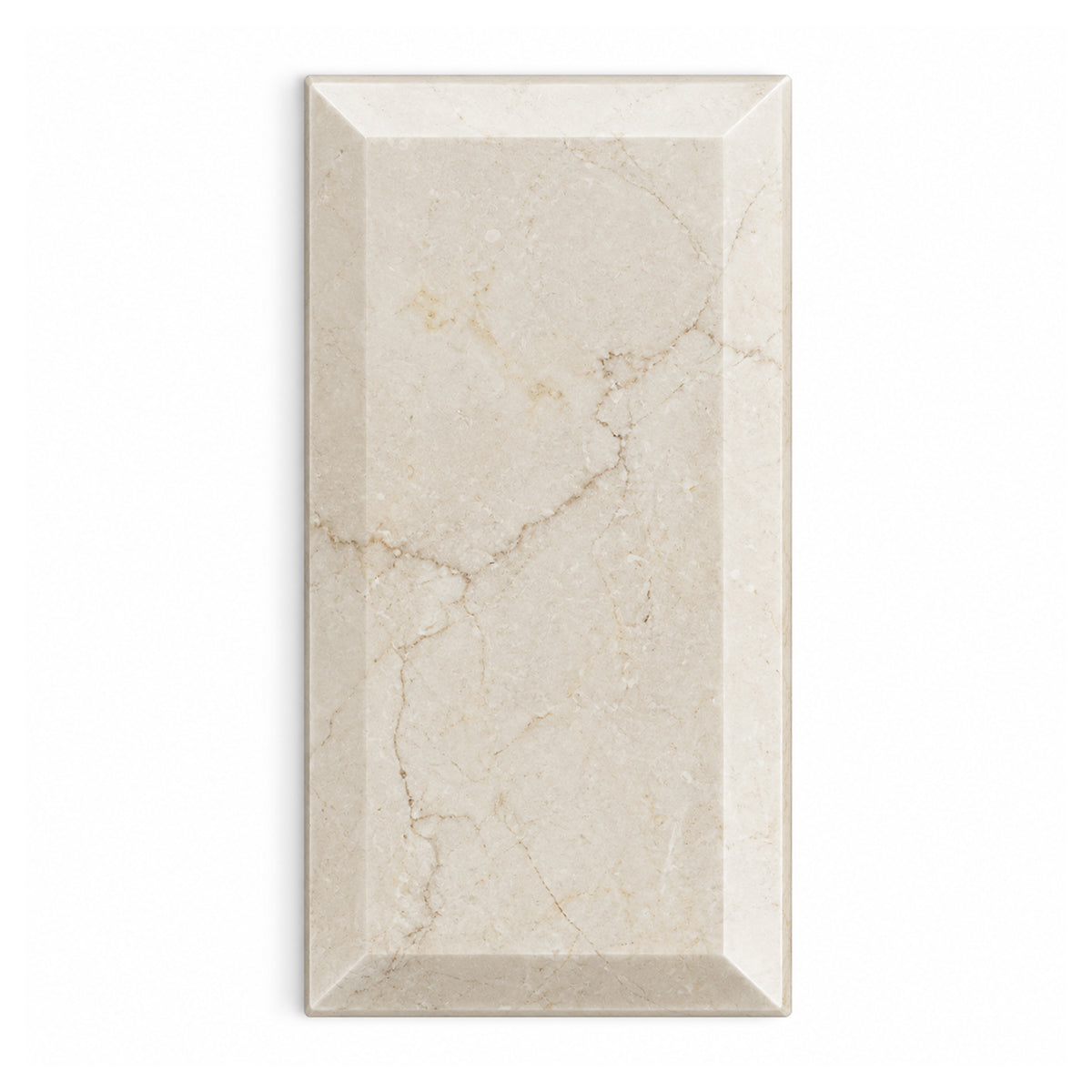 3x6 Crema Marfil Marble Polished & Beveled Tile - American Tile Depot