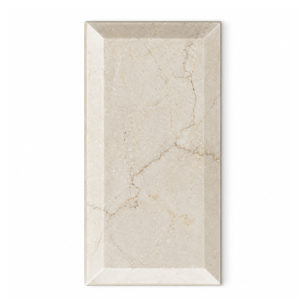 3x6 Crema Marfil Marble Polished & Beveled Tile - American Tile Depot