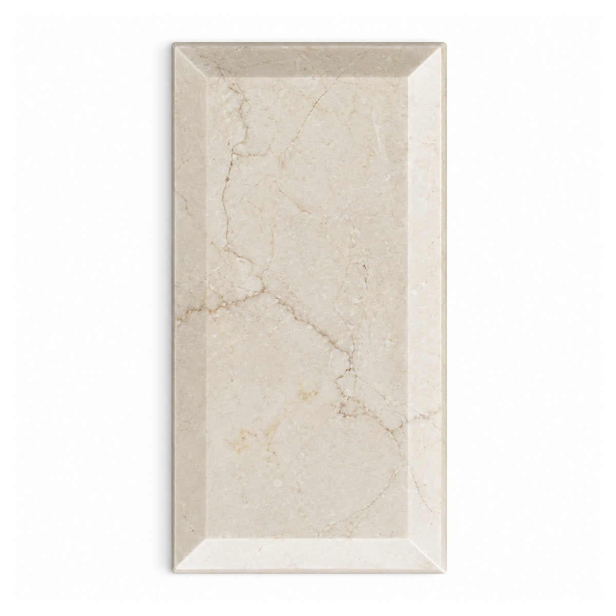 3x6 Crema Marfil Marble Polished & Beveled Tile - American Tile Depot