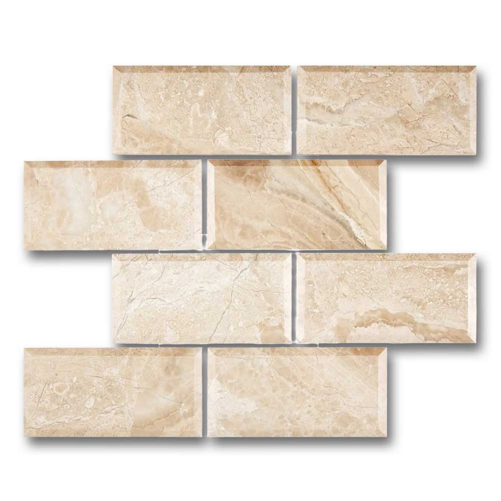 Special Cut | 3x6 Diano Royal (Queen Beige) Honed & Beveled Tile