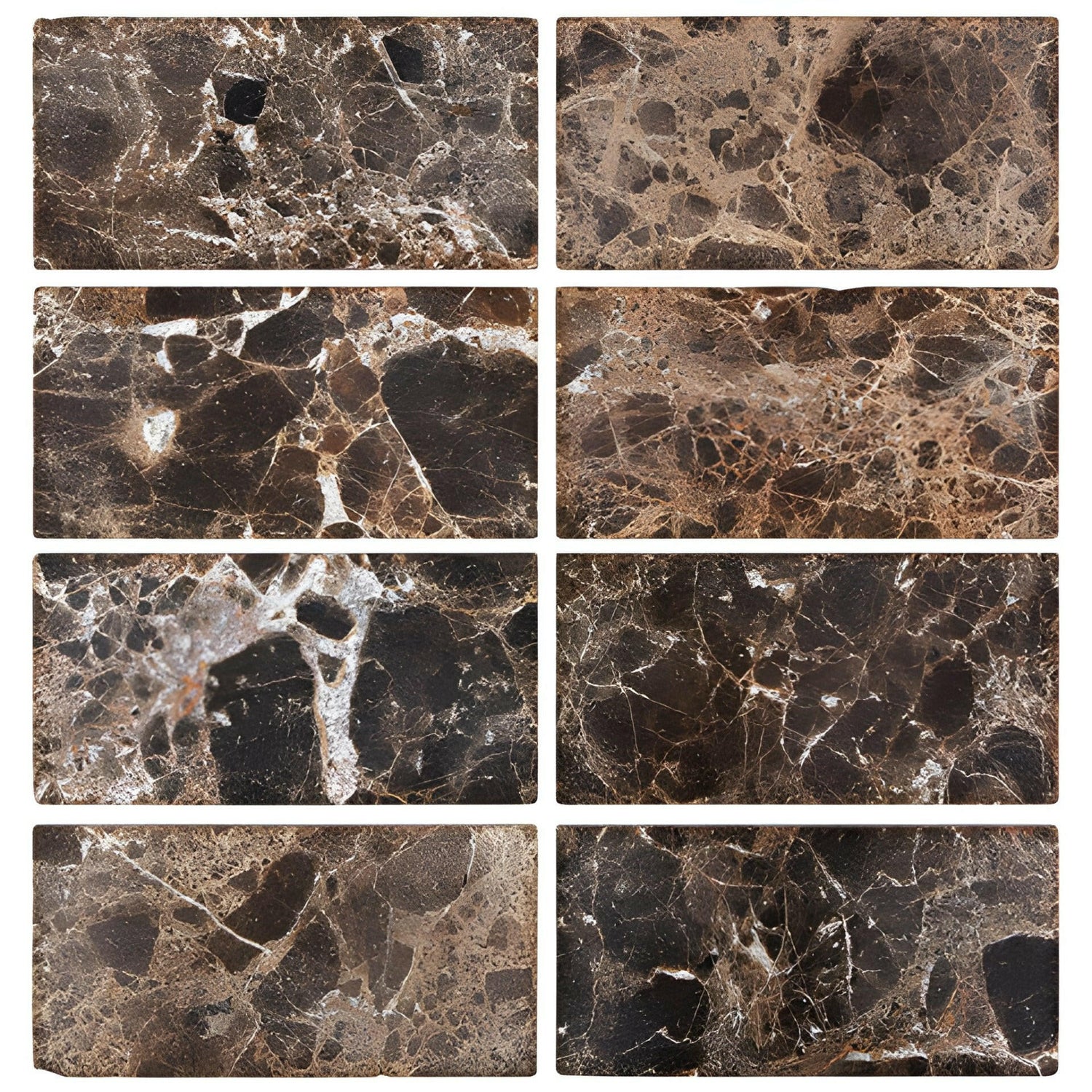 3x6 Emperador Dark Marble Tumbled Tile 3x6 Emperador Dark Marble Tumbled Tile - American Tile Depot