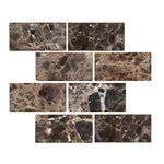 3x6 Emperador Dark Marble Tumbled Tile 3x6 Emperador Dark Marble Tumbled Tile - American Tile Depot